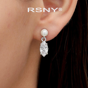 [新品]RSNY不规则珍珠耳钉女轻奢设计感2025新款欧美时尚耳钉耳环