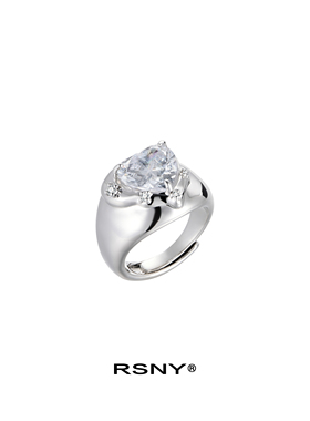 心形开口戒指可调节轻奢气质