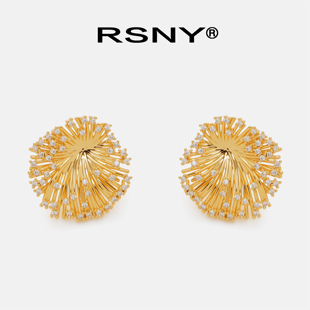 [新品]RSNY烟花绽放耳钉优雅美学款2026新款精致典雅纯银耳针耳饰