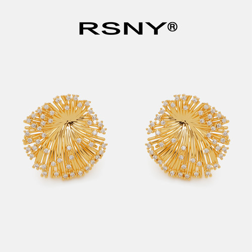 [新品]RSNY烟花绽放耳钉优雅美学款2026新款精致典雅纯银耳针耳饰