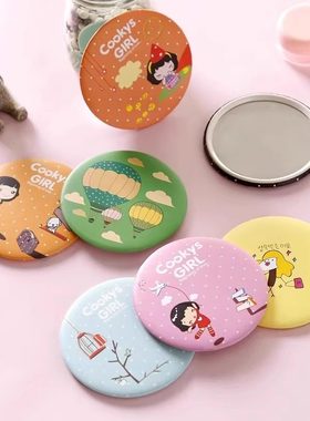 圆形化妆镜ins风便携迷你可爱女生随身携带精美礼品小镜子实用