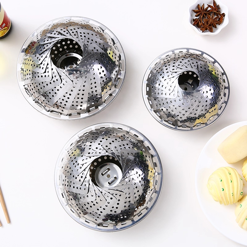 优质不锈钢折叠伸缩蒸笼盘多功能家用蒸屉蒸盘器蒸格架便捷实用