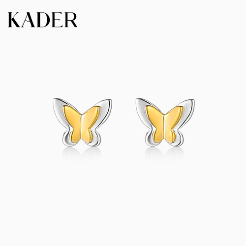 KADER开朵小蝴蝶耳钉925银高级简约时尚小众设计感耳饰轻奢礼物