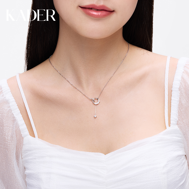 KADER925银双环女锁骨链