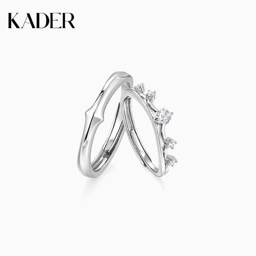 卡蒂罗戒指925银公主与骑士情侣