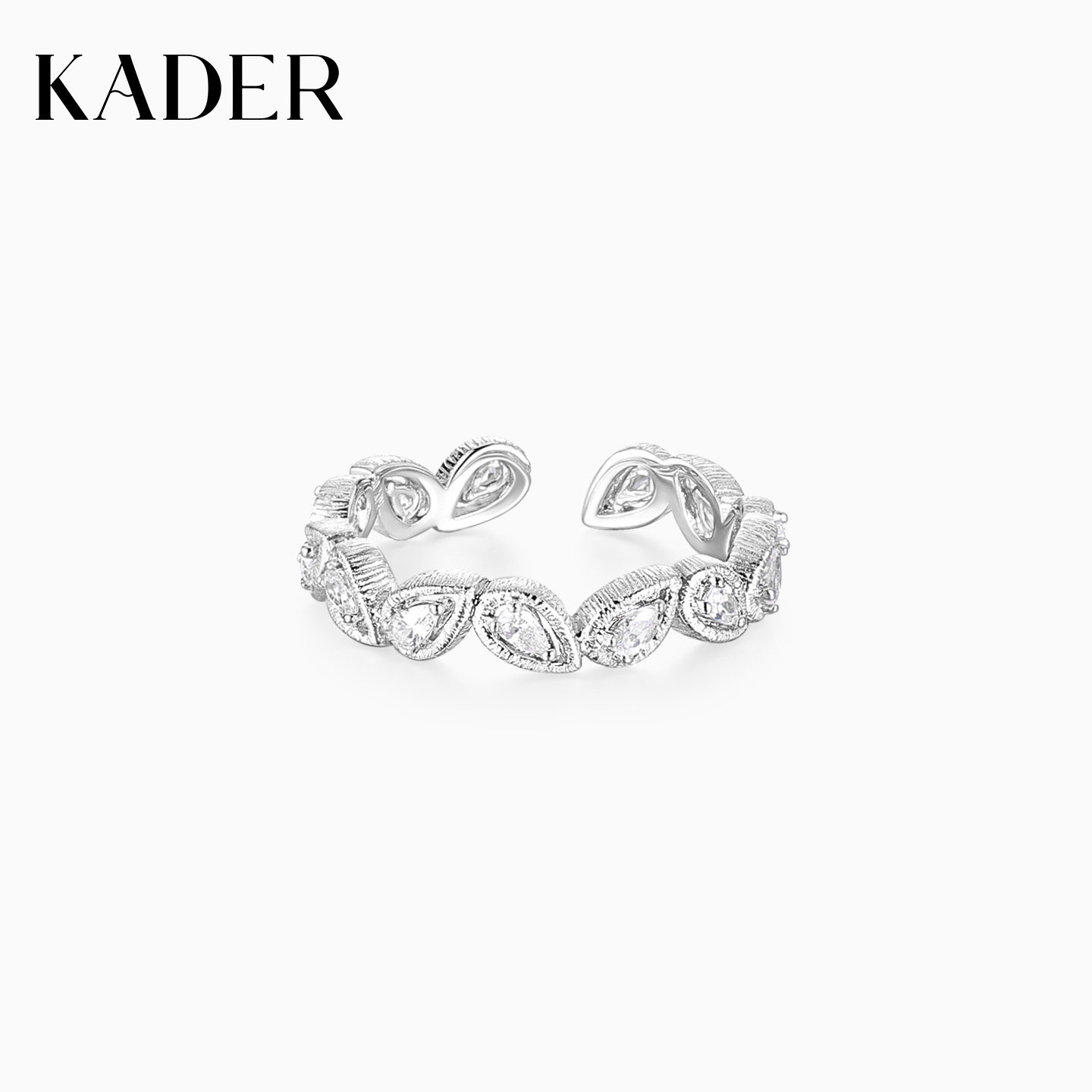 KADER开朵水滴莲花戒指女戒简约单戒时尚原创小众设计感生日礼物