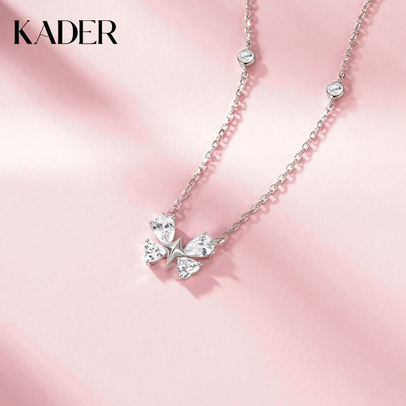 卡蒂罗冰晶蝴蝶项链女款925银轻奢小众设计锁骨链生日礼物送女友