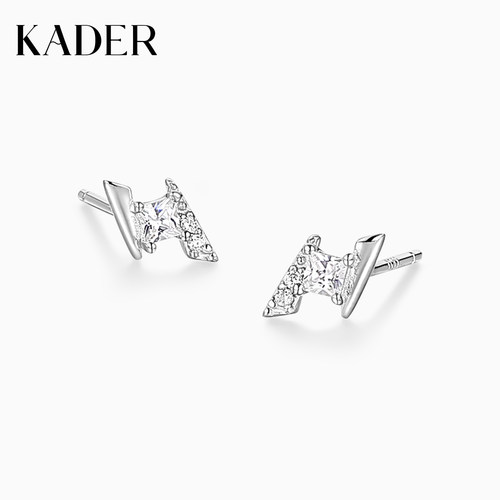 KADER开朵闪电耳钉925银高级简约时尚小众设计感耳饰轻奢礼物