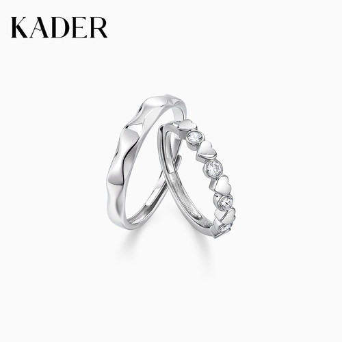 KADER情侣925银简约时尚戒指