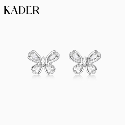 KADER开朵寻梦蝴蝶耳钉925银高级简约时尚小众设计感耳饰轻奢礼物