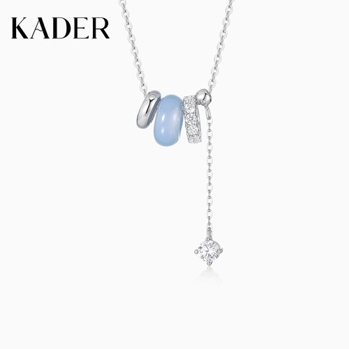 KADER开朵玉髓小蛮腰项链女平安扣简约时尚小众设计锁骨链礼物