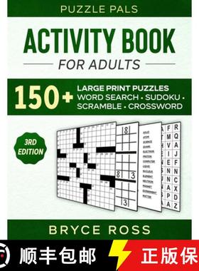 【3-4周达】Activity Book for Adults: 150+ Large Print Sudoku, Word Search, and Word Scramble Puzzles [9781990100215]