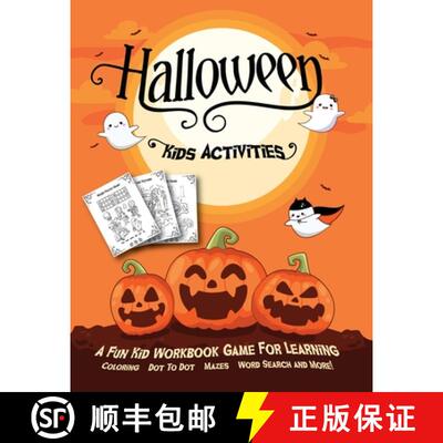 【3-4周达】Halloween Kids Activities: Fantastic Activity Book For Boys And Girls: Word Search, Mazes,... [9781801010597]