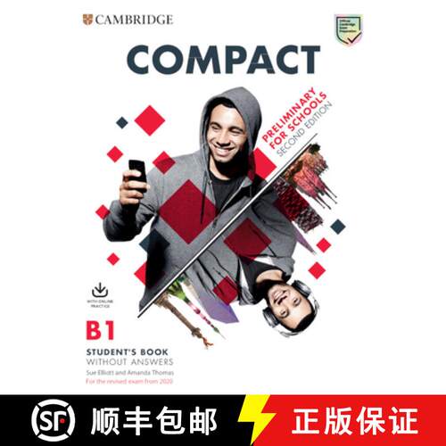 剑桥PET考试 学生书不带答案带网上练习 Compact Preliminary for Schools Student's Book Without Answers w... [9781108616195]