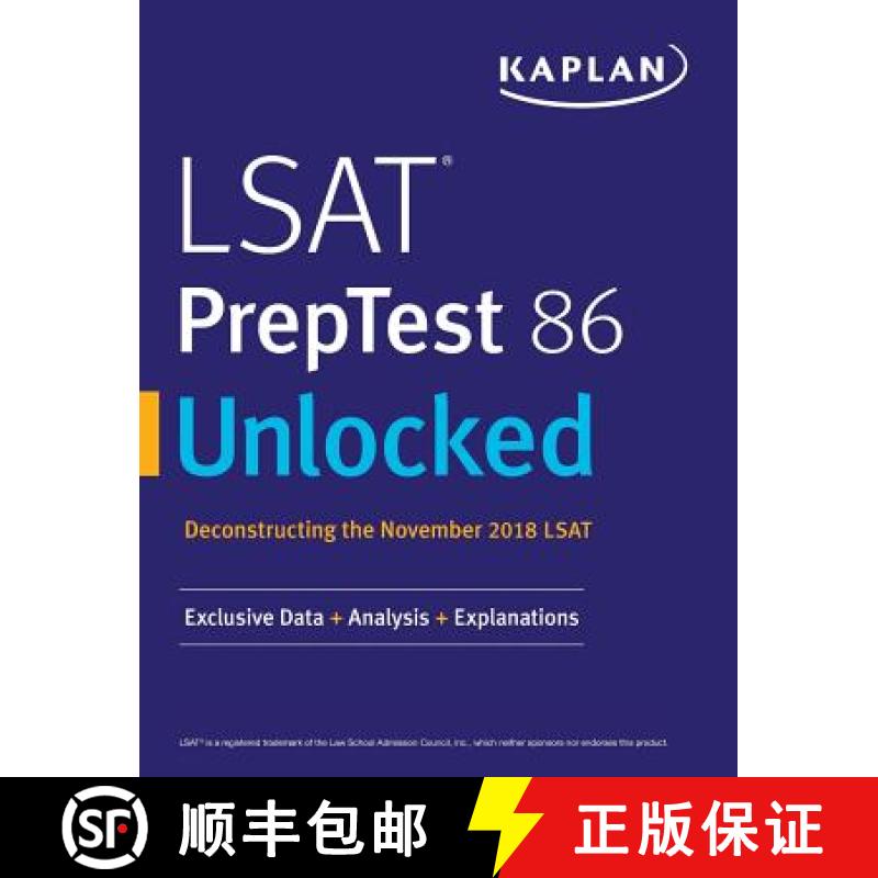 预订 LSAT PrepTest 86 Unlocked: Exclusive Data + Analysis + Explanations [9781506249810]