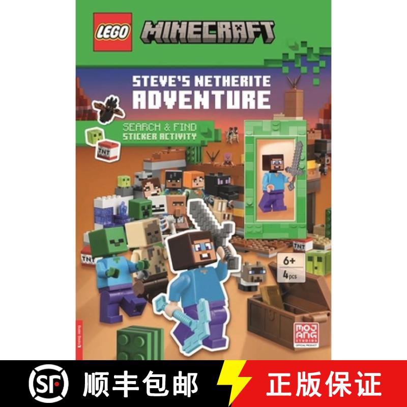 【3-4周达】LEGO® Minecraft: Steve's Netherite Adventure Search & Find Sticker Activity (with Steve... [9781837250769]图片