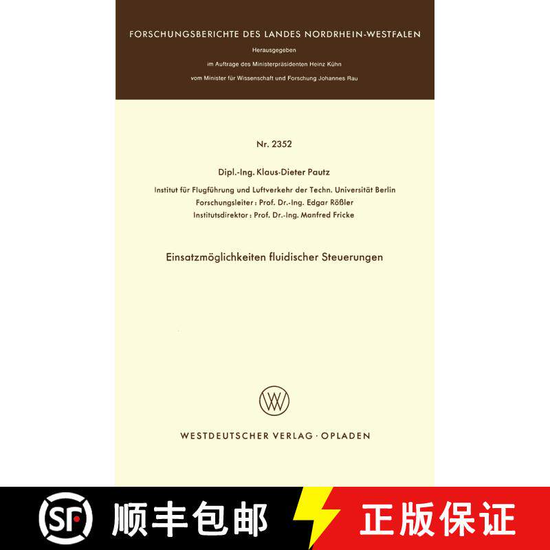 【3-4周达】Einsatzmöglichkeiten fluidischer Steuerungen [9783531023526] - 实物图