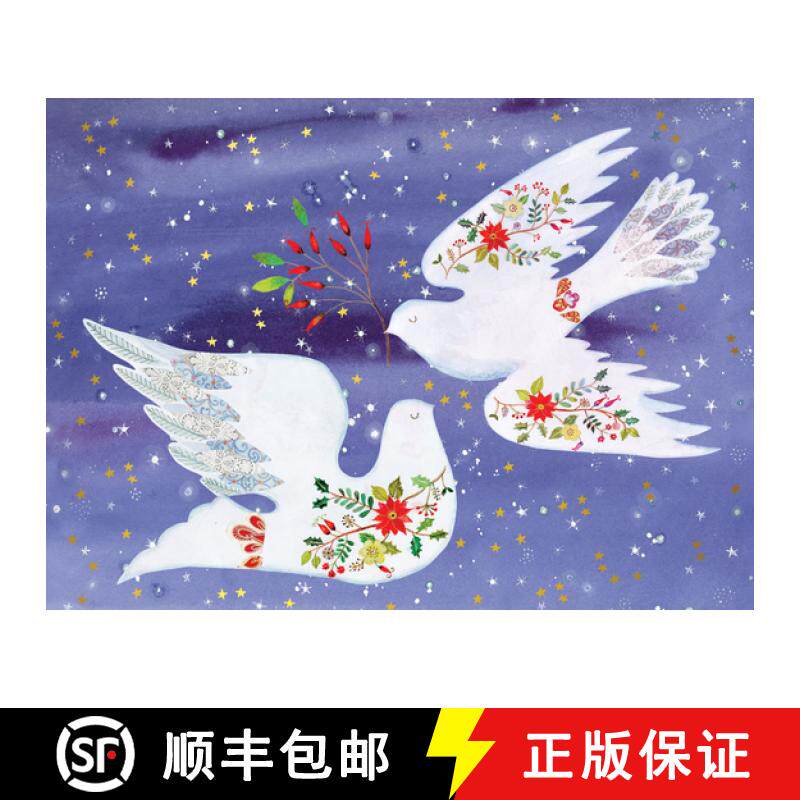 预订 Doves in Flight Deluxe Boxed Holiday Cards (20 Cards, 21 Self-Sealing Envelopes) [9781441345929]