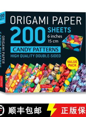 【3-4周达】Origami Paper 200 sheets Candy Patterns 6 (15 cm): Tuttle Origami Paper: Double Sided Orig... [9780804857123]