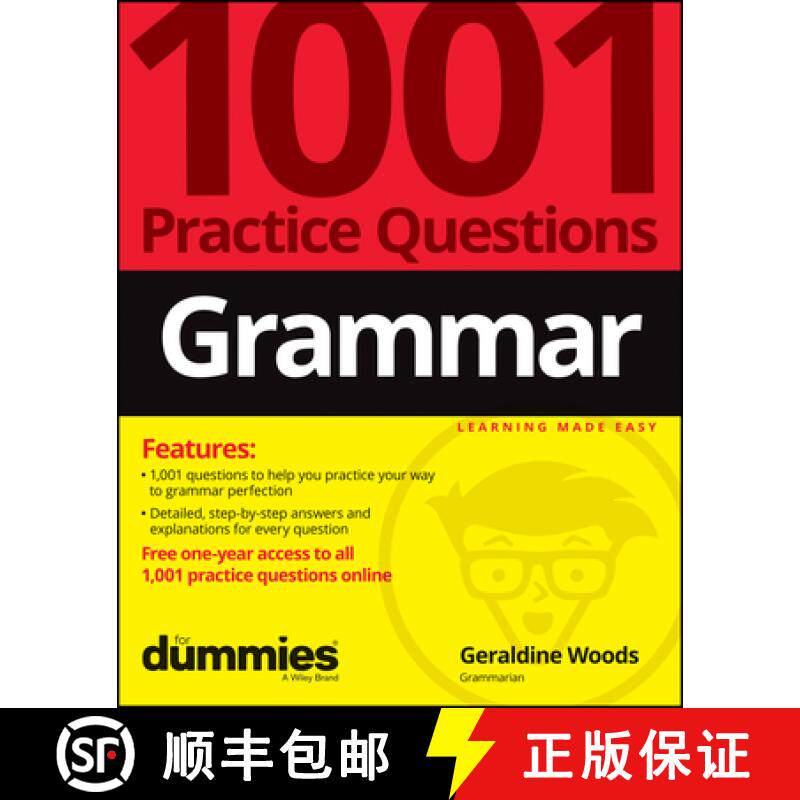 【3-4周达】Grammar - 1001 Practice Questions For Dummies, 2nd Edition (+ Free Online Practice) [9781119883746]