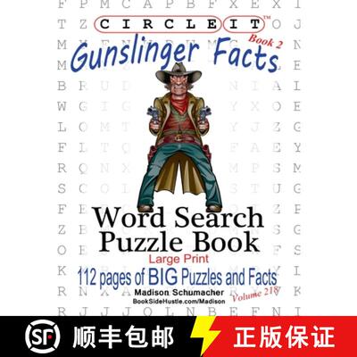 【3-4周达】Circle It, Gunslinger Facts, Book 2, Word Search, Puzzle Book [9781950961023]