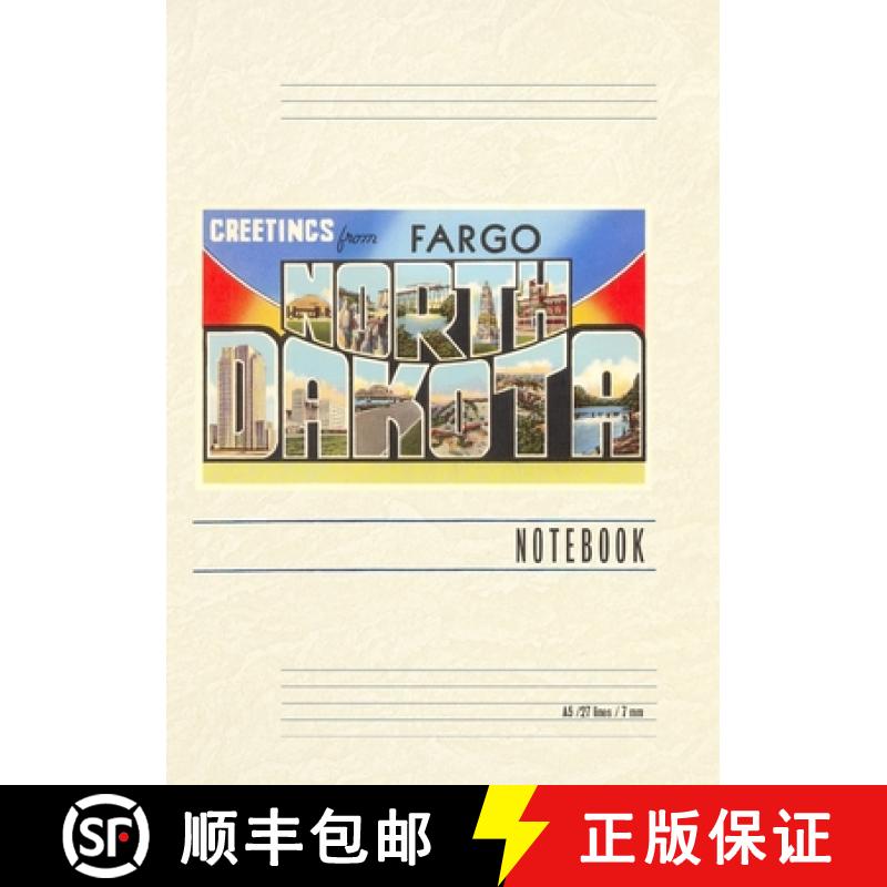 预订 Vintage Lined Notebook Greetings from Fargo, North Dakota [9798385430628]
