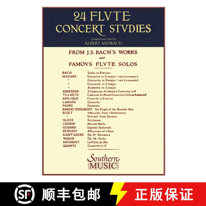 预订 24 Flute Concert Studies: Unaccompanied Flute [9781581060553]