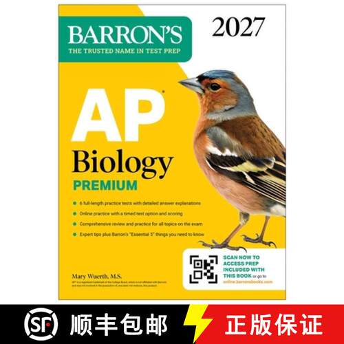 预订 AP Biology Premium, 2027: Prep Book with 6 Practice Tests + Comprehensive Review + Online Practi... [9798349700736]