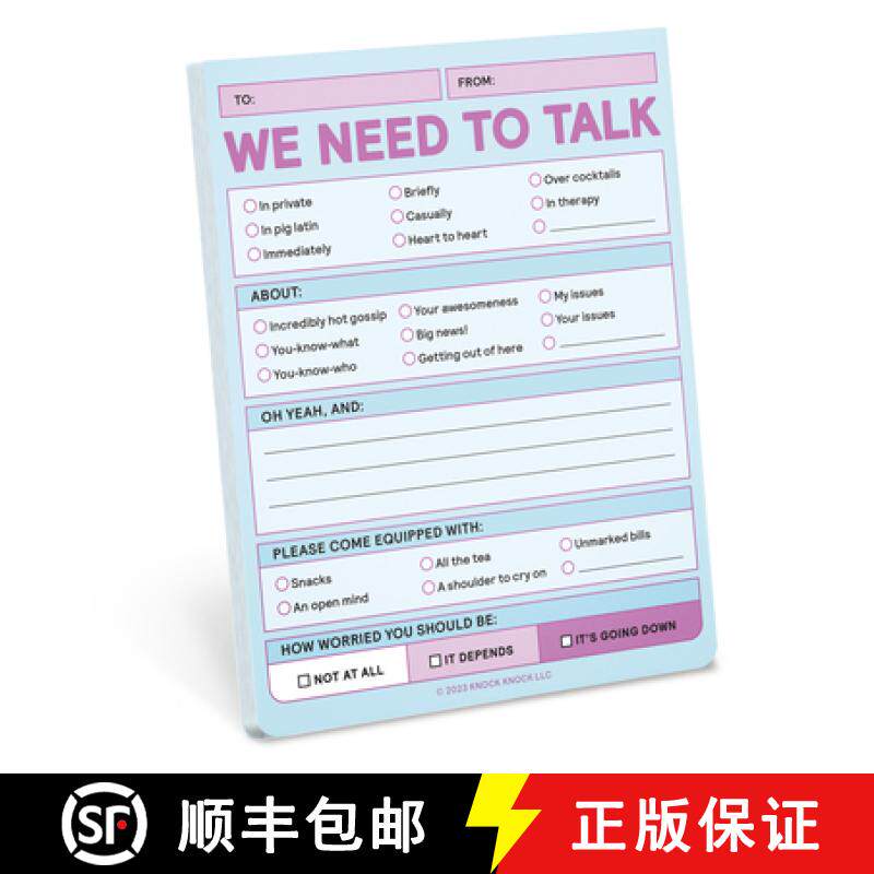 【3-4周达】We Need to Talk Nifty Note - Memo Checklist Pad [9781683494003]