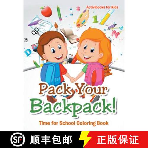 【3-4周达】Pack Your Backpack! Time for School Coloring Book [9781683211914]