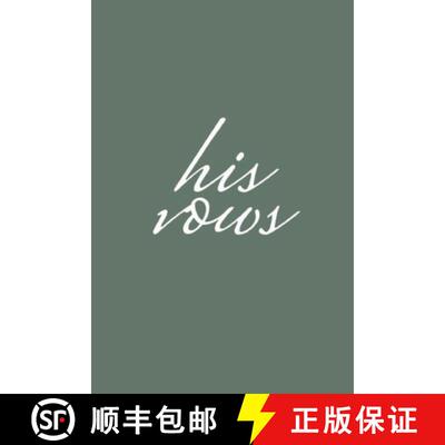 【3-4周达】His Vows: Olive Green Wedding Vow Book Elegant Lettering Vow Booklet For Men [9781636572840]