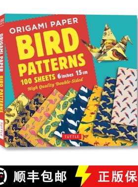 【3-4周达】Origami Paper 100 sheets Bird Patterns 6 (15 cm): Tuttle Origami Paper: Double-Sided Origa... [9780804856485]