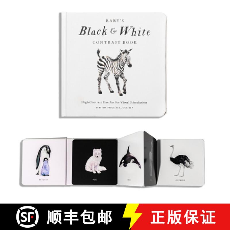 【3-4周达】Baby's Black and White Contrast Book: High-Contrast Art for Visual Stimulation at Tummy Time [9781941325971]