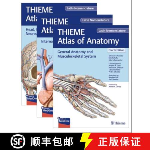 【3-4周达】精装 THIEME Atlas of Anatomy, Latin Nomenclature, Three Volume Set [9781684207541]