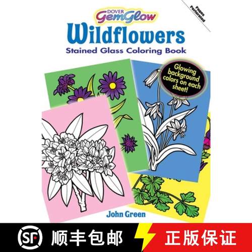 预订 Dover GemGlow Wildflowers Stained Glass Coloring Book [9780486471488]