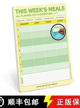 【3-4周达】This Week's Meals Big & Sticky Notepad - Sticky Meal Planner Pad (40 Sheets, 9.75 X 7-Inches) [9781683494188]