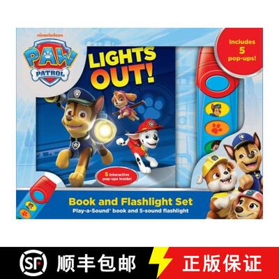 【3-4周达】精装 Nickelodeon Paw Patrol: Lights Out! Book and 5-Sound Flashlight Set: Book and Flashli... [9781503707474]
