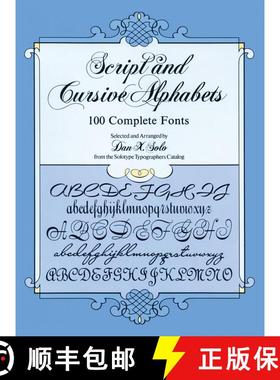 预订 Script and Cursive Alphabets: 100 Complete Fonts [9780486253060]