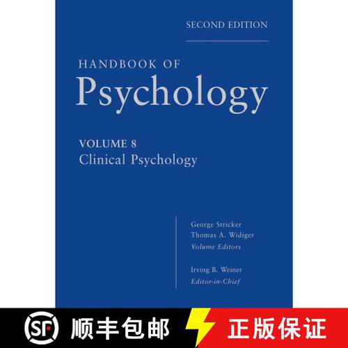 【3-4周达】精装 Handbook Of Psychology: Clinical Psychology, Volume Eight, Second Edition [Wiley心理学] [9780470917992]
