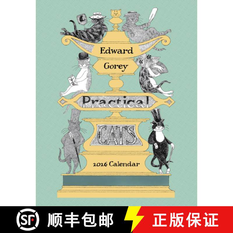 【3-4周达】Edward Gorey: Practical Cats 2026 Mini Wall Calendar [9781087512020] - 实物图