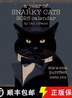 【3-4周达】A Year of Snarky Cats 2026 Wall Calendar [9781524897734]