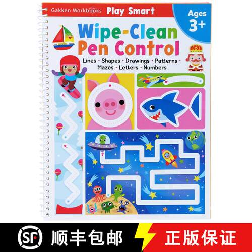 【3-4周达】Play Smart Wipe-Clean Pen Control Ages 3-5: Dry Erase Handwriting Practice: Preschool Acti... [9784056212426]