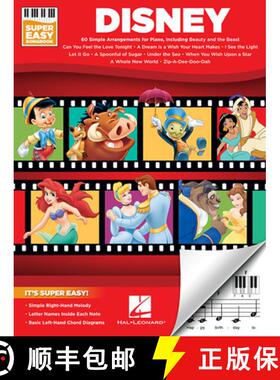 【3-4周达】Disney - Super Easy Songbook - Disney Piano Music Book with Accessible Arrangements - Easy... [9781495077401]