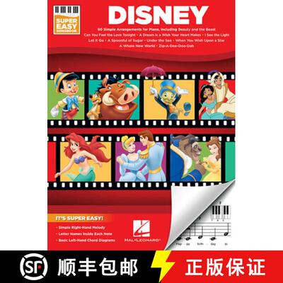 【3-4周达】Disney - Super Easy Songbook - Disney Piano Music Book with Accessible Arrangements - Easy... [9781495077401]