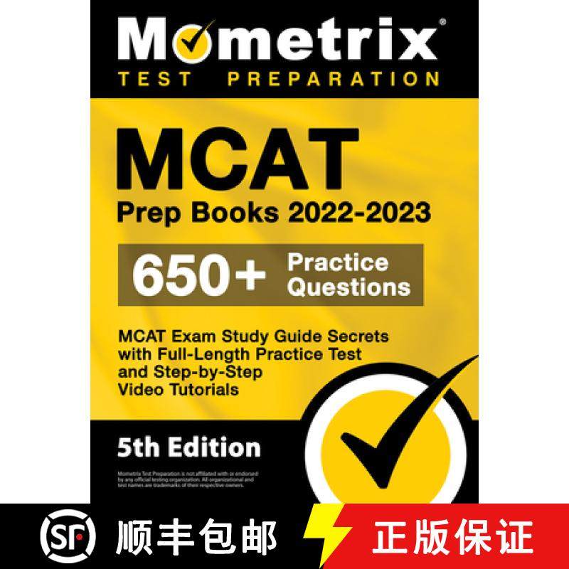 预订 MCAT Prep Books 2022-2023 - MCAT Exam Study Guide Secrets, Full-Length Practice Test, Step-by-St... [9781516718696]