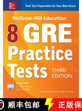 【3-4周达】McGraw-Hill Education 8 GRE Practice Tests, Third Edition [9781260122473]
