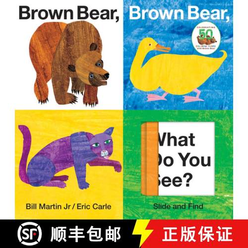 【3-4周达】Brown Bear, Brown Bear, What Do You See? Slide and Find: An Interactive Board Book Edition... [9780312509262]