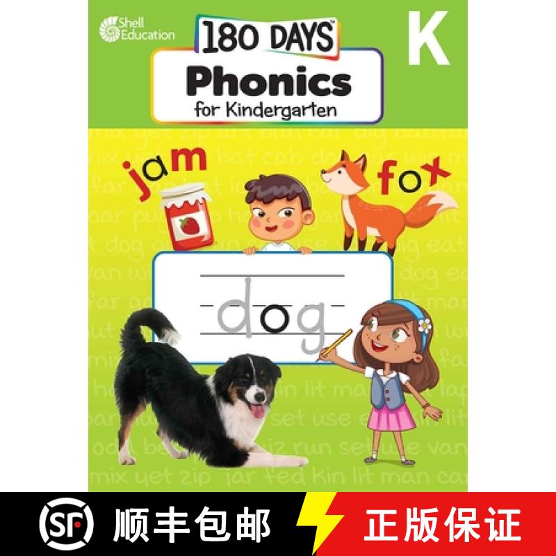 【3-4周达】180 Days(tm) Phonics for Kindergarten: Practice, Assess, Diagnose [9781087662558]