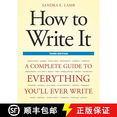 【3-4周达】How to Write It, Third Edition: A Complete Guide to Everything You'll Ever Write [9781607740322]