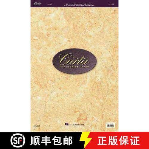 【3-4周达】Carta Manuscript Paper No. 23 Professional 26-Stave Score Pad with Orchestral Range and Tr... [9780793557882]